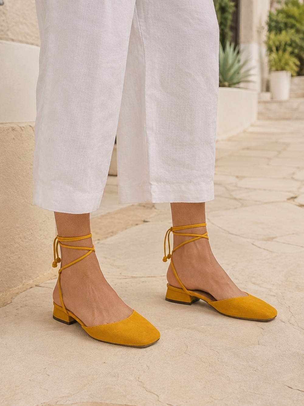 NWT Free People Mustard Suede Lace-Up D’Orsay Shoes EU 38